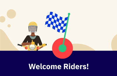 Select this image to go to start of section "Welcome Riders"